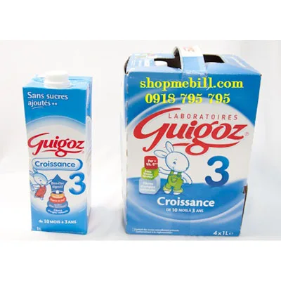 Sữa tươi guigoz 3 hộp giấy 1 lít cho trẻ từ 12 - 36 tháng