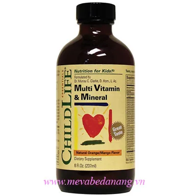 Childlife® Multi Vitamin Mineral Orange Mango Flavor - Bổ sung vitamin tổng hợp cho bé, 6m-12y, 237ml