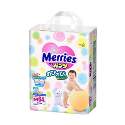 Bỉm dán MERRIES (Nội địa) Size M64 (hàng Cty hoặc xách tay)